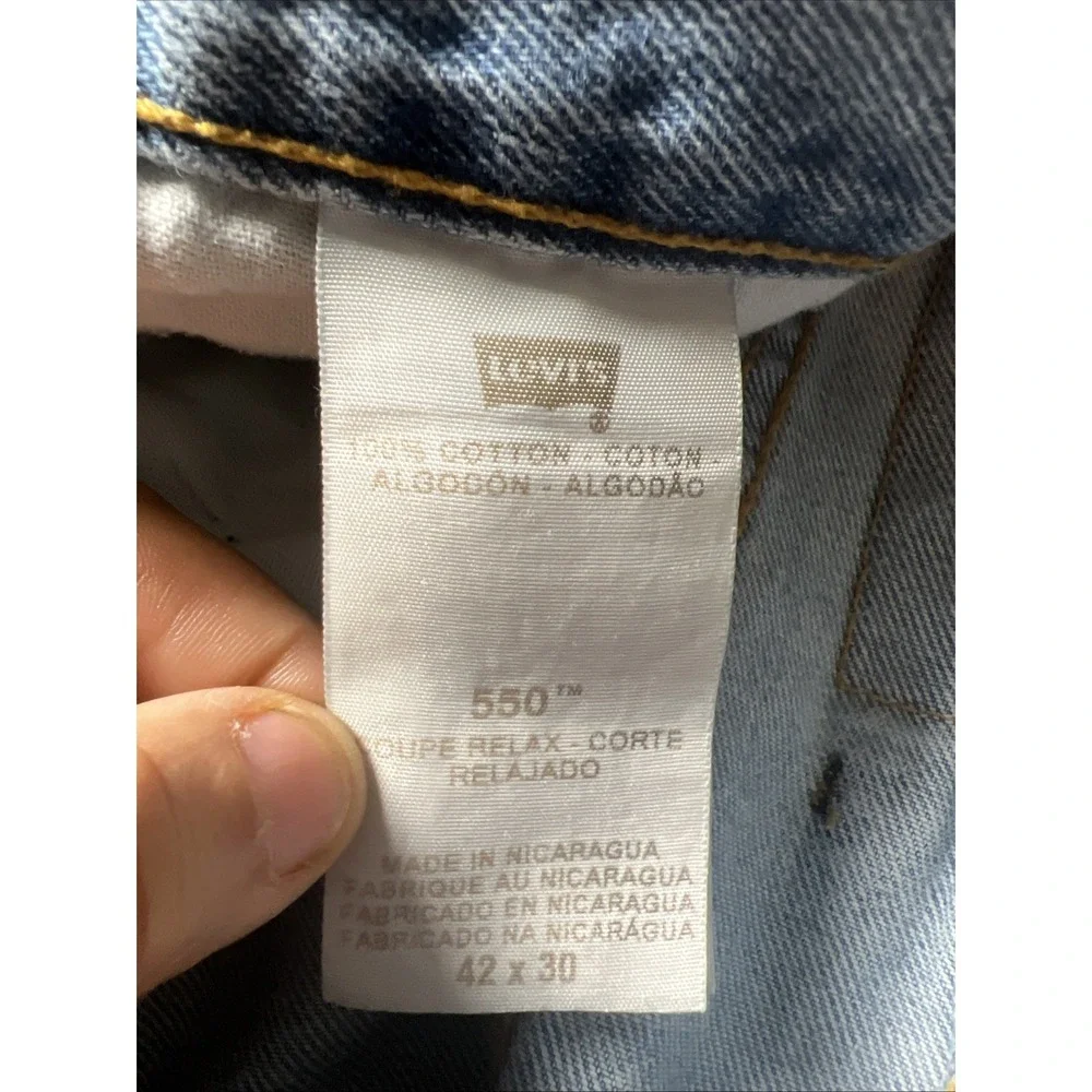 Vintage Levis  42x30 Blue Denim Jeans 550‎ Relaxed Fit Classic Casual Pants